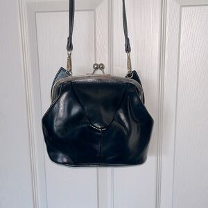 PU cat cross body purse - black